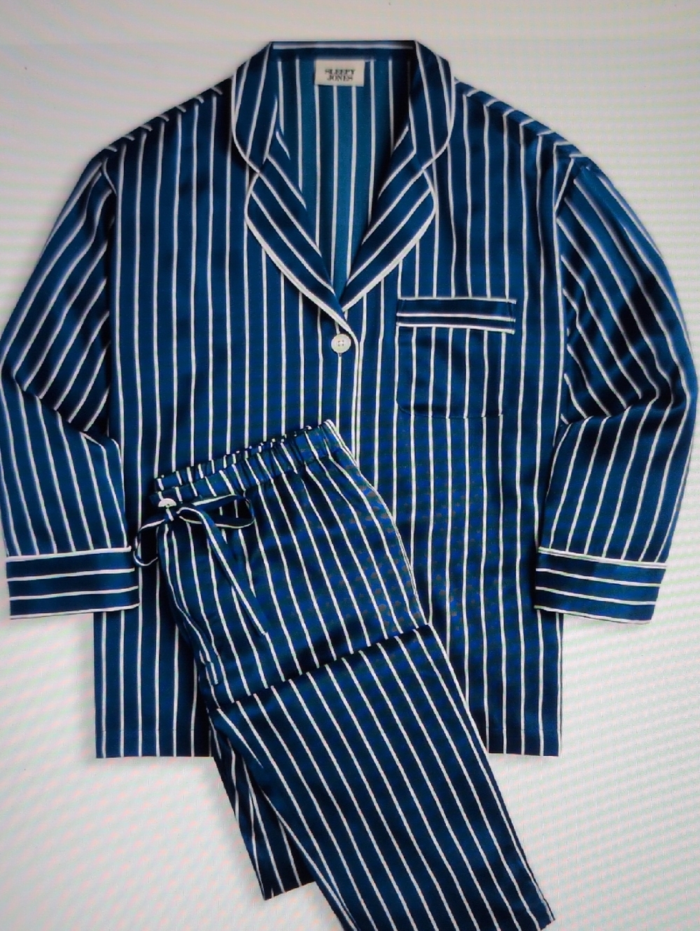 Sleepy Jones Washable Silk Striped 2pc. Pajama Set